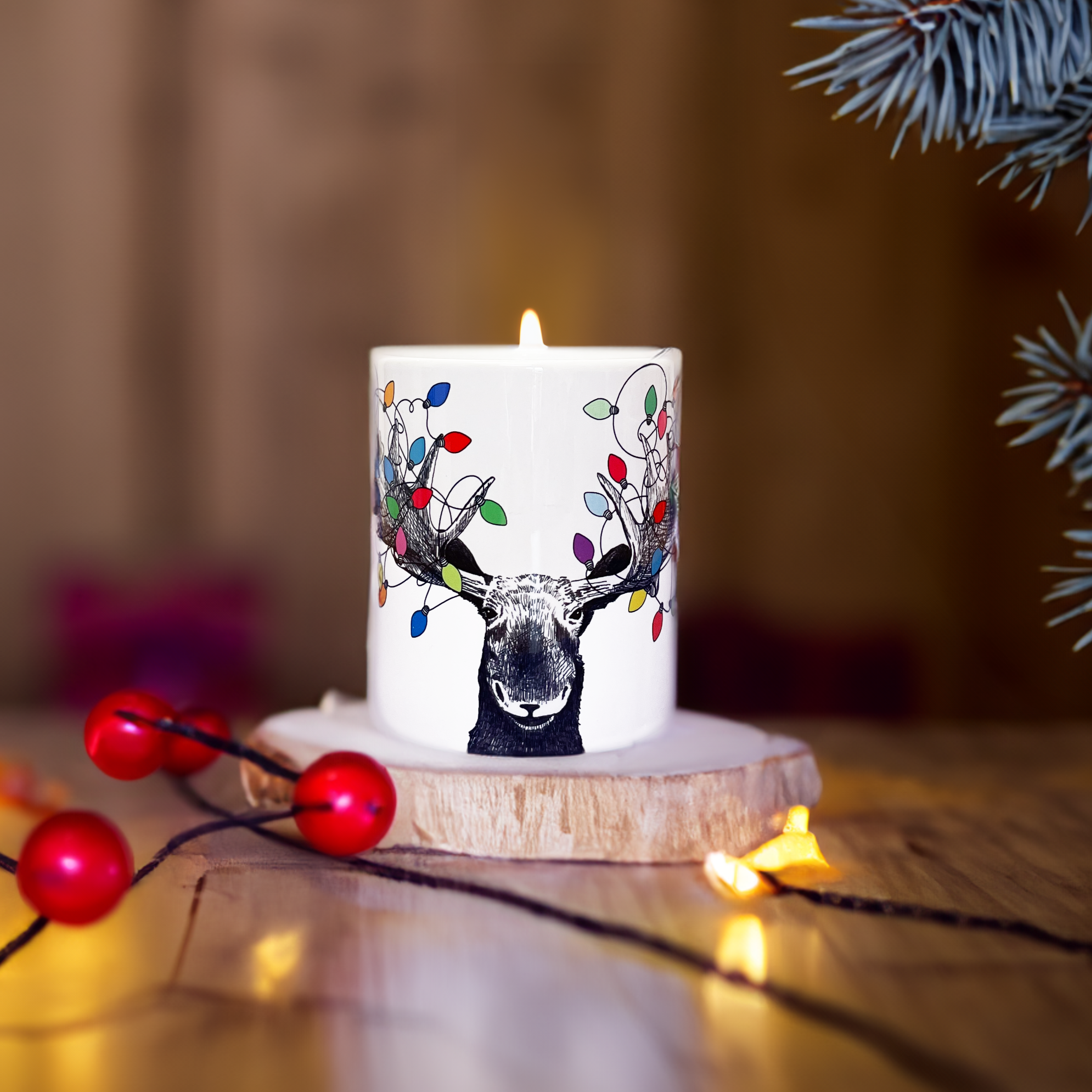 Twinkle Lights Moose Candle 250g Candle