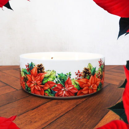Poinsettias 400g Candle